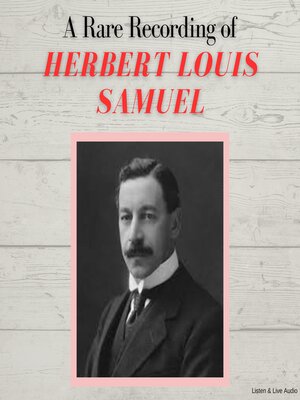 cover image of A Rare Recording of Herbert Louis Samuel